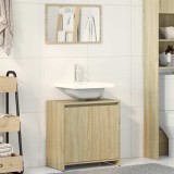 VidaXL Set mobilier de baie, 2 piese, stejar sonoma, lemn prelucrat
