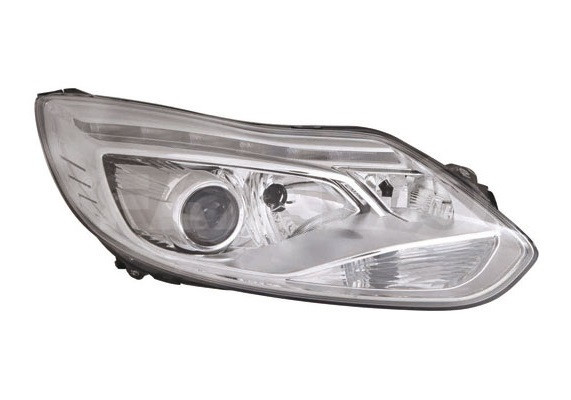 Far Ford Focus 3, 12.2010-11.2014, fata, Dreapta, xenon; cu LED daytime running light; D3S+H1+H7+LED+PY21W; electric; rama reflector argintie; fara u