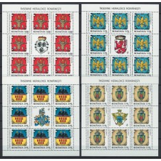 Romania 2008 Mi 6326/29 klb MNH - LP 1816a Insemne heraldice