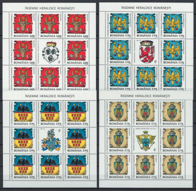 Romania 2008 Mi 6326/29 klb MNH - LP 1816a Insemne heraldice foto