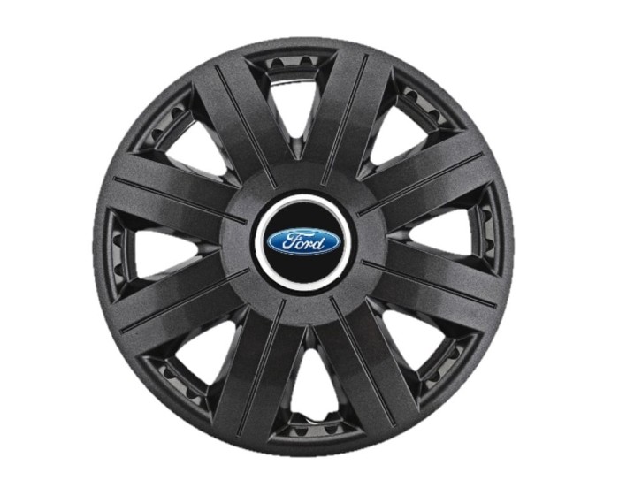 Set 4 capace roti Cosmos Negru R15, pentru gama auto Ford