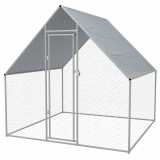 Cotet de gaini pentru exterior, 2x2x1,92 m, otel galvanizat GartenMobel Dekor