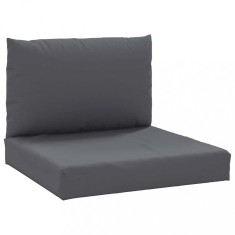 Perne canapea din paleti, 2 buc., antracit, material textil foto