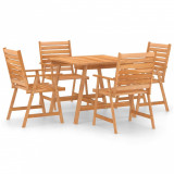 Set mobilier de masă pentru grădină, 5 piese, lemn masiv acacia, vidaXL