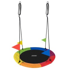 Leagan cuib pentru gradina, diametru 110 cm, maxim 150 kg, franghie reglabila, multicolor