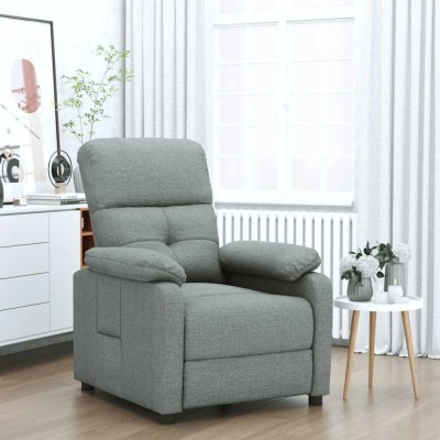 vidaXL Fotoliu rabatabil, gri &amp;icirc;nchis, material textil foto