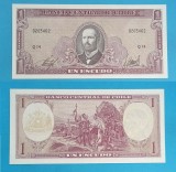 Chile (p#136) 1 Escudo 1964 UNC 'Fundaci&oacute;n de Santiago' serie: diverse; (ROG CITITI DETALIILE!)