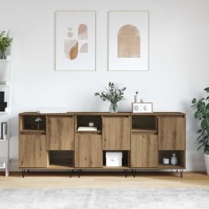 vidaXL Bufeturi 3 pcs stejar artizanal 180 x 35 x 70 cm Lemn compozit
