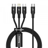Cablu Incarcare USB-C - Lightning / microUSB / USB-C Baseus Rapid 3in1, 20W, 1.5m, Negru CAMLT-SC01, Apple