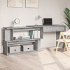 Birou de colt vidaXL, gri sonoma, 200x50x76 cm, lemn prelucrat, rotativ, spatiu depozitare