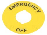 Tăbliță descriptivă 22mm EMERGENCY OFF SF2ER