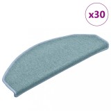 VidaXL Covorașe pentru scări, 30 buc., 65x24x4 cm, albastru marin, semirotunde, mari
