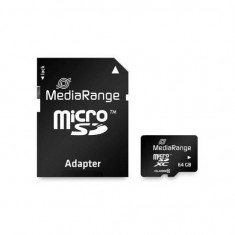 Card de memorie MediaRange 64GB MicroSDHC Clasa 10 + Adaptor SD foto