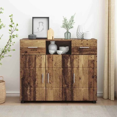 vidaXL Bufet cu sertar Lemn vechi 88.5 x 30.5 x 73 cm Lemn compozit 880289 foto