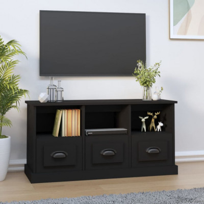 Comoda TV, negru, 100x35x55 cm, lemn prelucrat foto