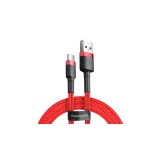 Baseus Type-C USB C Cafule Cablu de date și &icirc;ncărcare 2A 3m roșu roșu (CATKLF-U09)
