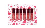 Set 6 rujuri de buze, Kiss Beauty, Matte Liquid Lipstick, B