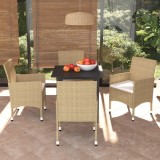 VidaXL Set mobilier de grădină cu perne, 5 piese, bej, poliratan
