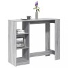 VidaXL Masă bar raft stejar Sonoma gri 124x46x103,5 cm lemn prelucrat 854396
