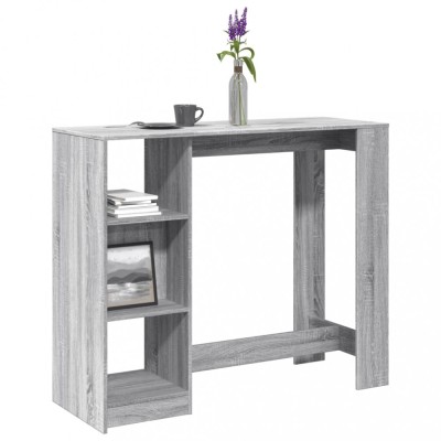vidaXL Masă bar raft stejar Sonoma gri 124x46x103,5 cm lemn prelucrat 854396 foto