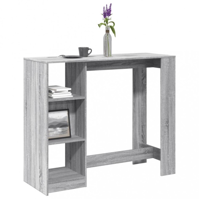 vidaXL Masă bar raft stejar Sonoma gri 124x46x103,5 cm lemn prelucrat 854396