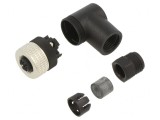 Conector M12 4-Pin Unghi PG7 125VAC 3A