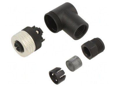 Conector M12 4-Pin Unghi PG7 125VAC 3A foto