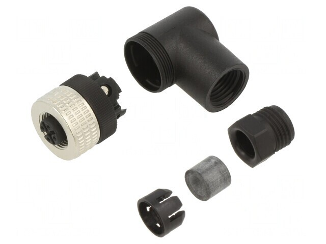 Conector M12 4-Pin Unghi PG7 125VAC 3A