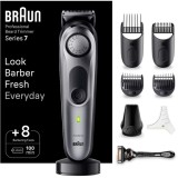 Aparat de tuns barba BRAUN BT7420, acumulator, 100 min autonomie, Wet&amp;amp;Dry, negru-gri + Aparat de ras