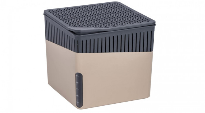 Dezumidificator portabil WENKO Cube, 500 g, 800 ml, 13 x 13 x 13 cm, bej - RESIGILAT