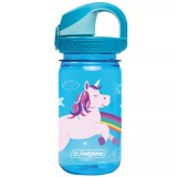 Sticla Apa Copii Nalgene OTF Kids Sustain 0.35L Blue Unicorn, Tritan Renew, Fara BPA, Rezistenta, Usoara