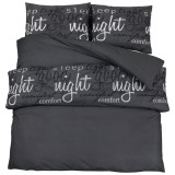 Cumpara ieftin Set cu husa de pilota, negru, 200x200 cm, bumbac