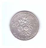 Moneda Polinezia Franceza 20 francs/franci 2007, stare relativ buna, curata