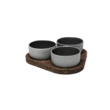 Cumpara ieftin Set boluri cu tava pluta - Raw Stadt Aida Unglazed Bowls + Cork Tray | Aida