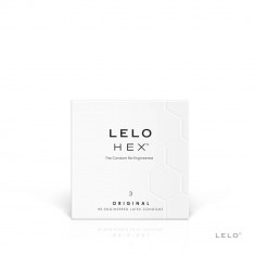 Lelo Hex - Prezervative Premium cu Structură Hexagonală 3 Bucăți