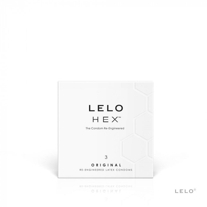 Lelo Hex - Prezervative Premium cu Structură Hexagonală 3 Bucăți