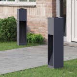 vidaXL Lampa de parcurs LED solar 2 pcs Antracit Oțel laminat la rece 879718