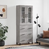 vidaXL Dulap &icirc;nalt, gri sonoma, 69,5x34x180 cm, lemn compozit