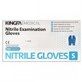 Cutie 100x Manusi Nitril, Kingfa, Medicale, de Unica Folosinta, Texturate, Nepudrate, Albastre, Mari