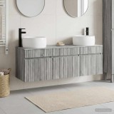 Cumpara ieftin Set dulap baie 3 buc. Sonoma gri 157 x 44,5 x 80 cm