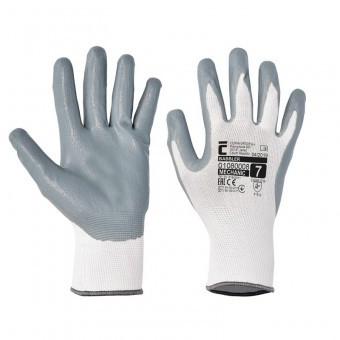 Mănuși de protecție fără cusături Cerva Babbler White, cu strat de latex, marimea 10 foto