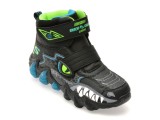 Ghete SKECHERS negre, SKECH-O-SAURUS LIGHTS 2.0 , din piele ecologica