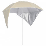 Umbrela de plaja cu pereti laterali, nisipiu, 215 cm GartenMobel Dekor, vidaXL