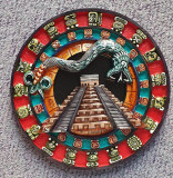 Calendarul Mayas din Chichenitza, Mexic, din compozit dur, diametru 26 cm