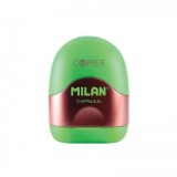Ascutitoare plastic simpla cu container Copper MILAN, verde