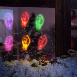 Șir de lumina cu LED de Crăciun - autocolant gel pentru geam - 6 LED-uri - 2 x, Familly Christmas