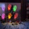 Șir de lumina cu LED de Crăciun - autocolant gel pentru geam - 6 LED-uri - 2 x