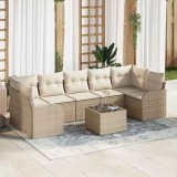 VidaXL Set de canapele pentru grădină 8 pcs Bej 55 x 55 x 37 cm