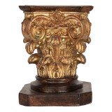 Suport ghiveci flori polirasina maro aurie 12x12x16 cm
