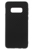Husa Silicon Samsung Galaxy S10 Plus, Protectie Zgarieturi, Praf, Lovituri, Flexibila, Insertii Carbon, Negru